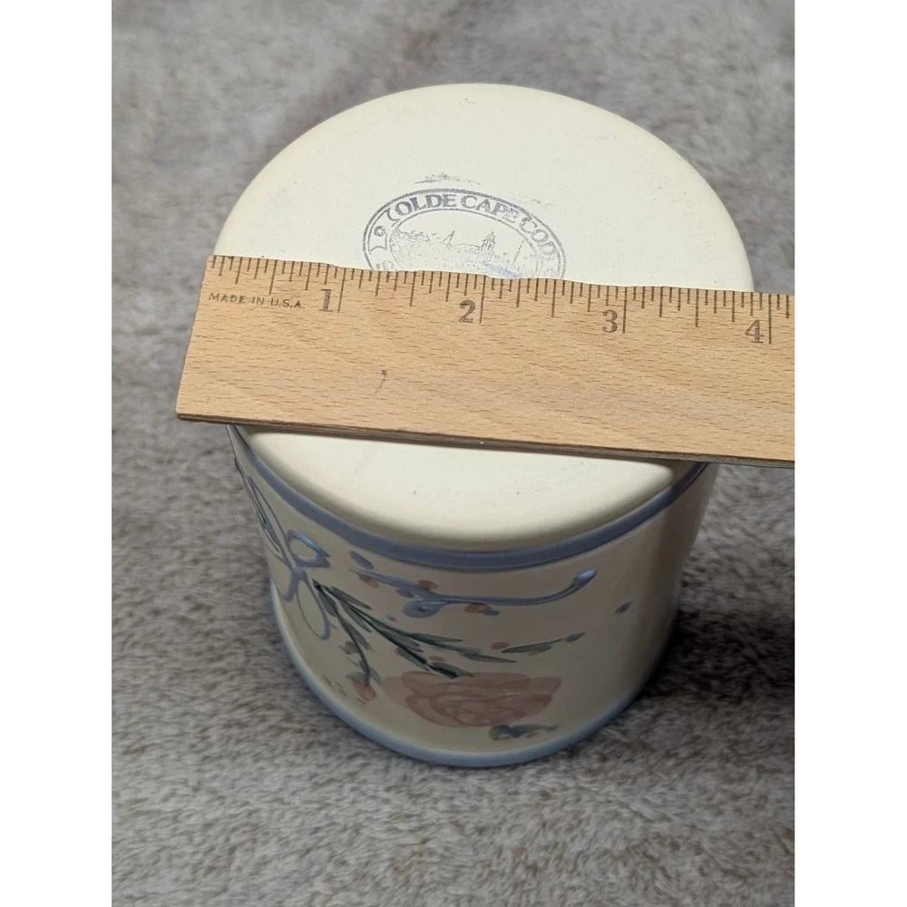 Vtg Olde Cape Cod Stoneware Tea Light Candle Potpourri Warmer 80s Hand Painted